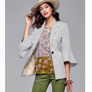 Cabi Bell Sleeve Striped Blazer Jacket